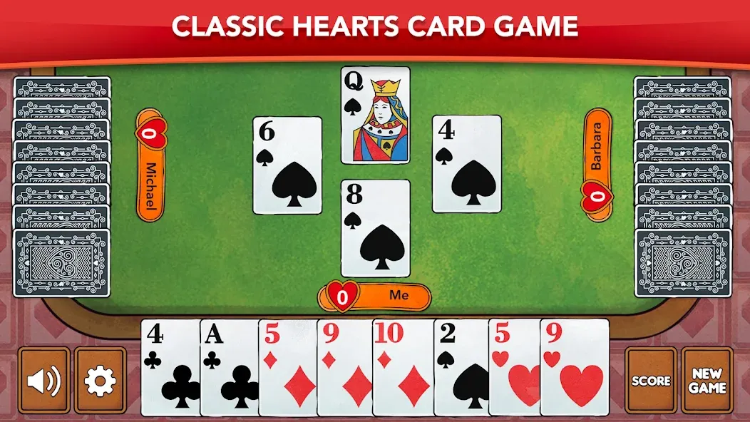 Hearts - Card Game Classic (Хартс)  [МОД Menu] Screenshot 1