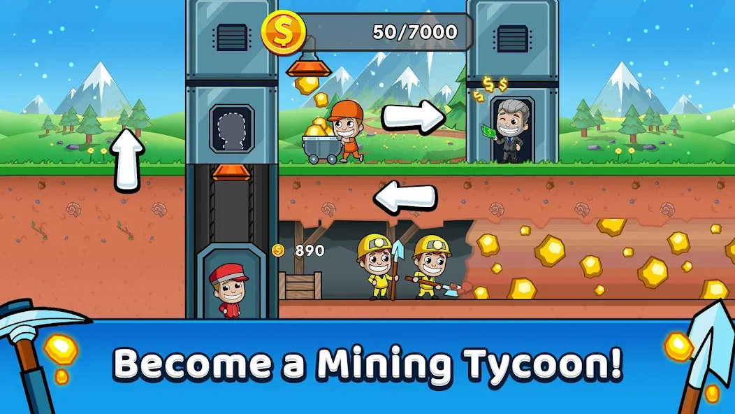 Idle Miner Tycoon: Gold Games  [МОД Mega Pack] Screenshot 1