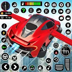 Скачать взломанную Flying Car Robot Shooting Game  [МОД Все открыто] - последняя версия apk на Андроид