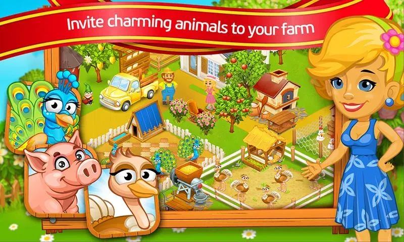 Farm Town: Cartoon Story  [МОД Unlimited Money] Screenshot 1