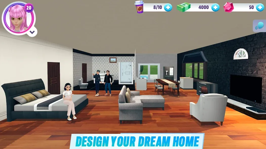 Virtual Sim Story: Home & Life (Виртуальная история симулятора)  [МОД Меню] Screenshot 2