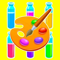 Взломанная Sort Paint: Water Sort Puzzle (Сорт Пэйнт)  [МОД Все открыто] - полная версия apk на Андроид