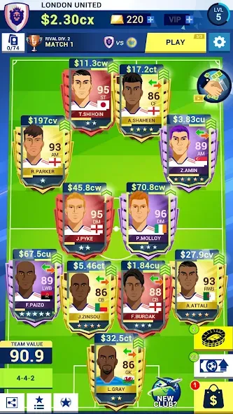 Idle Eleven - Soccer tycoon (Айдл Илевен)  [МОД Меню] Screenshot 1