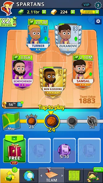 Idle Five Basketball tycoon (Айдл Файв Баскетбольный тайкун)  [МОД Все открыто] Screenshot 3