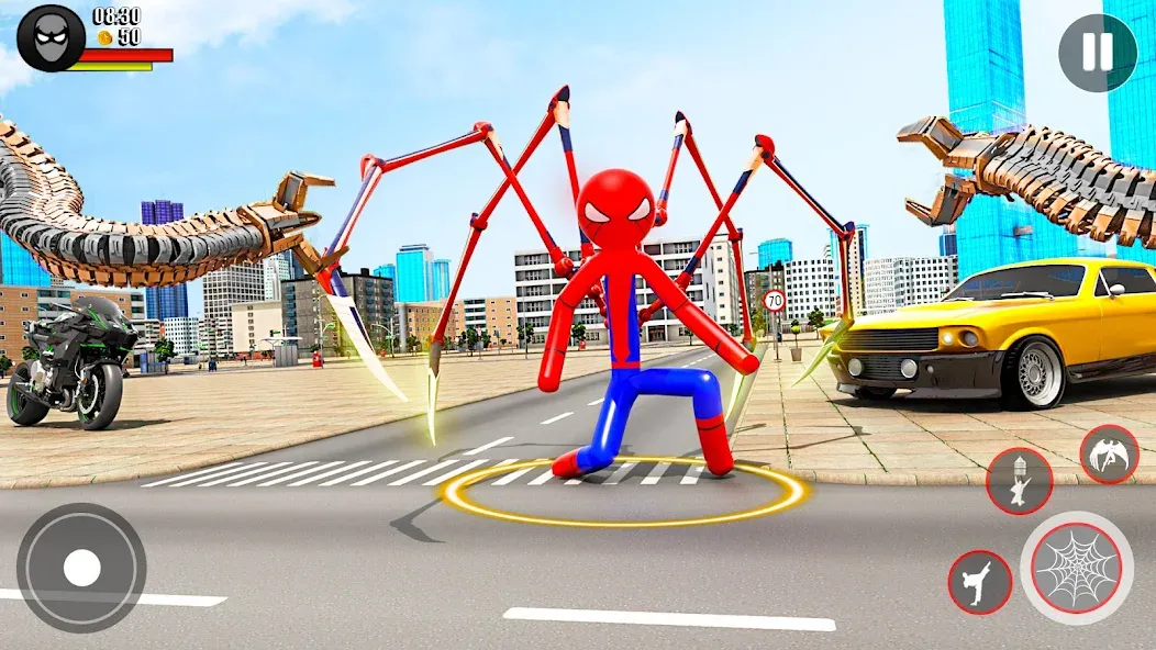 Spider Game-Stickman Rope Hero  [МОД Unlimited Money] Screenshot 2