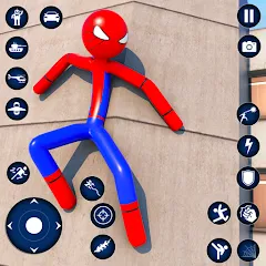 Взломанная Spider Game-Stickman Rope Hero  [МОД Unlimited Money] - стабильная версия apk на Андроид