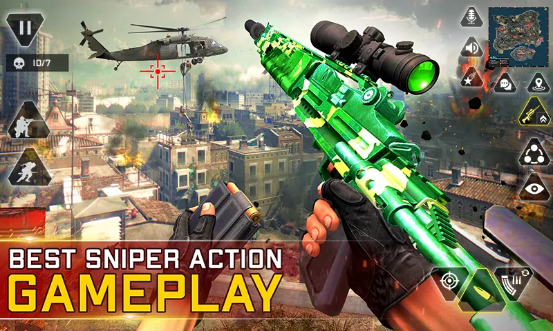 Sniper Gun Shooting game (ИГИ Снайпер Оружие Стрелялки Игры)  [МОД Unlocked] Screenshot 1