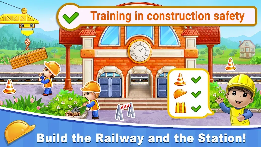 Train Games for Kids: station  [МОД Бесконечные монеты] Screenshot 3