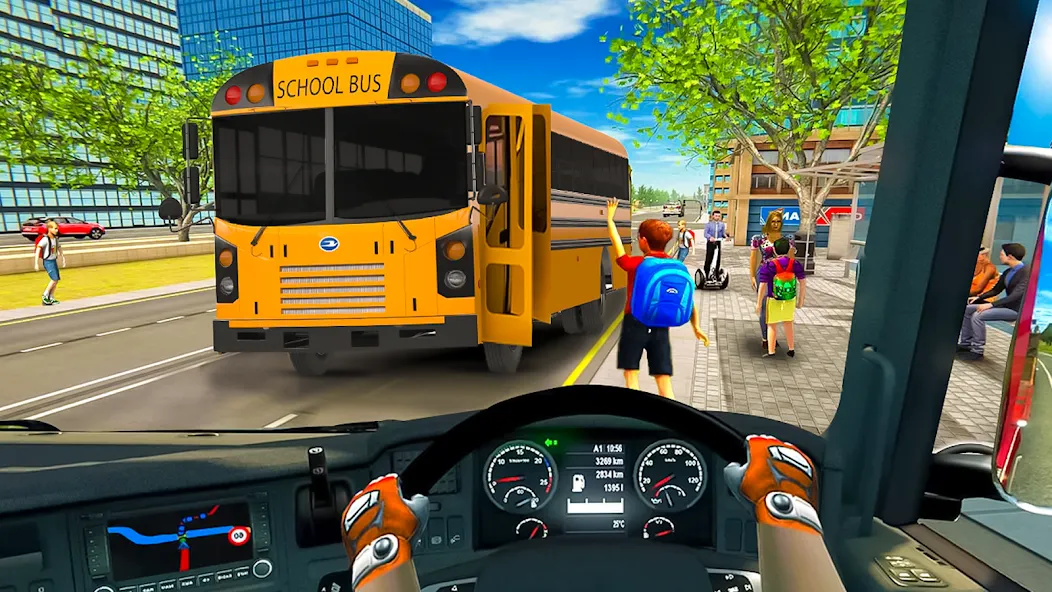 School Bus Transport Simulator (Школьный Автобусный Транспортный Симулятор)  [МОД Много денег] Screenshot 2