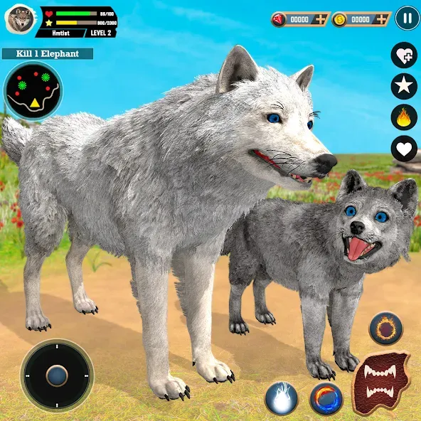 Wild Wolf Simulator Games  [МОД Бесконечные деньги] Screenshot 1