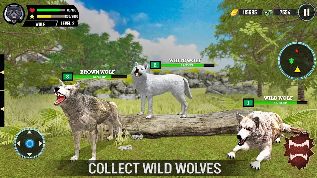 Wild Wolf Simulator Games  [МОД Бесконечные деньги] Screenshot 3