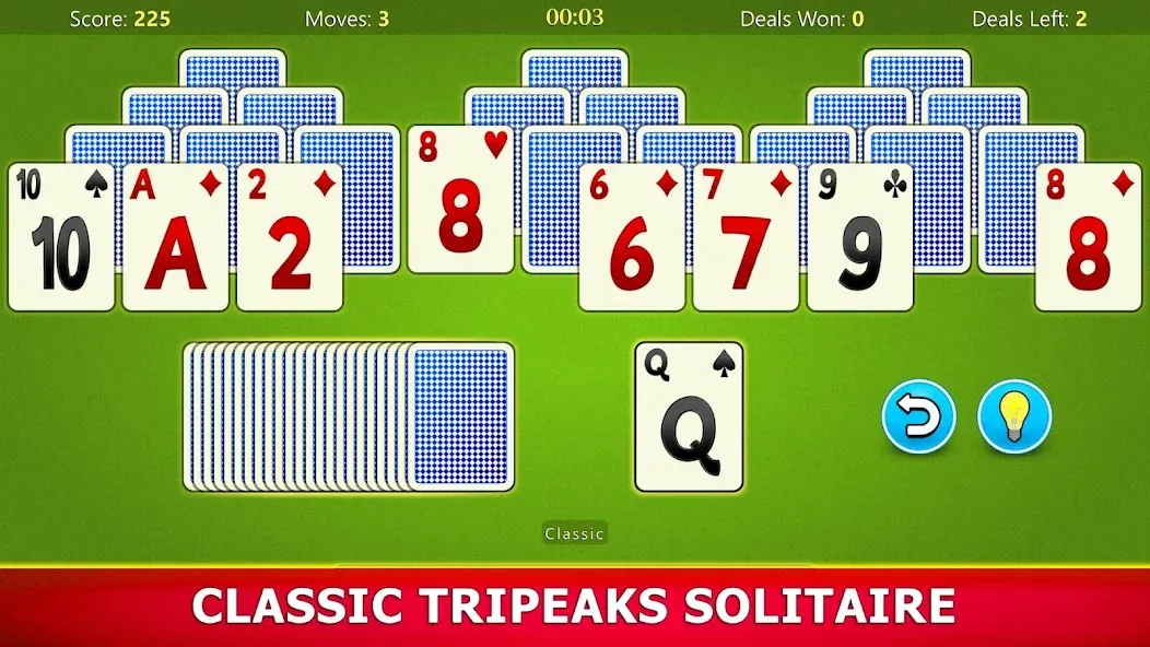 TriPeaks Solitaire Mobile  [МОД Бесконечные деньги] Screenshot 1