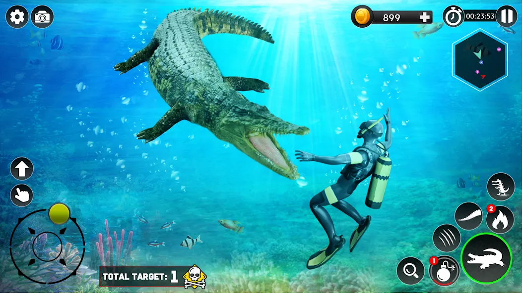 Hungry Animal Crocodile Games  [МОД Unlimited Money] Screenshot 4