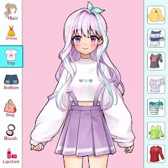 Скачать взломанную Anime Dress Up and Makeup Game  [МОД Много денег] - полная версия apk на Андроид