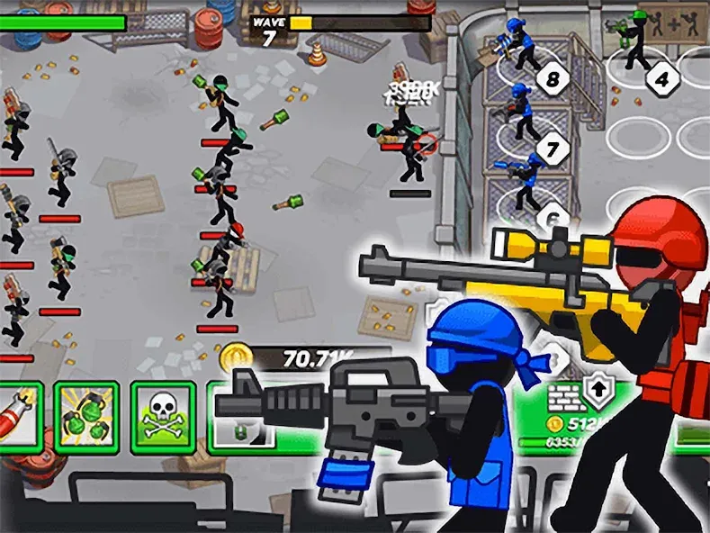 Stickman Defenders: Stick War  [МОД Много денег] Screenshot 1