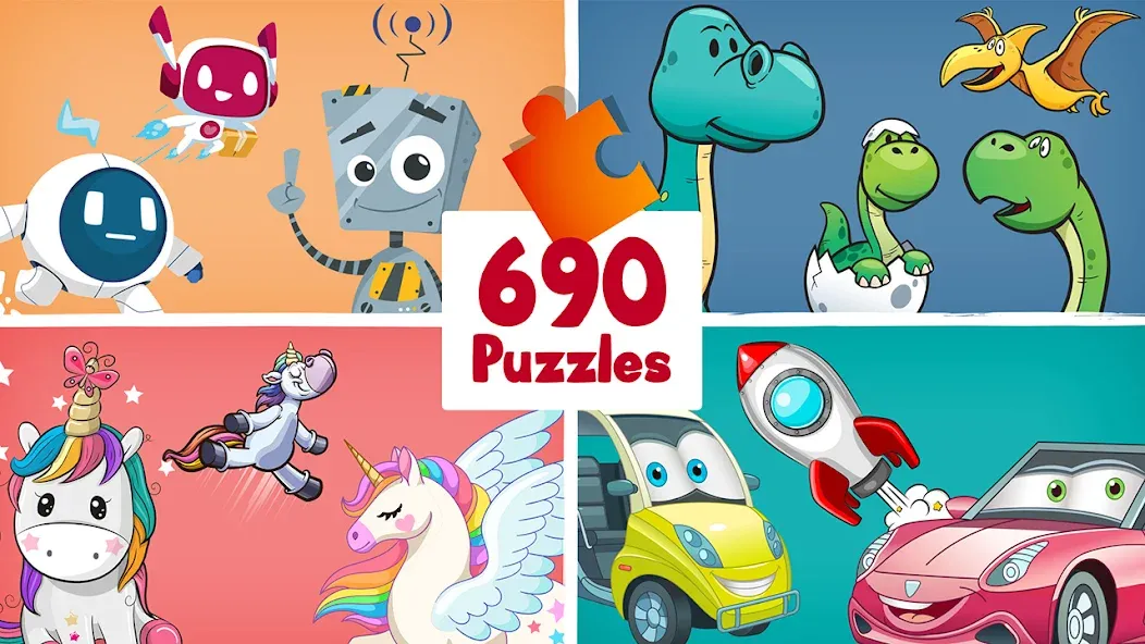 690 Puzzles for preschool kids  [МОД Меню] Screenshot 1