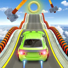 Скачать взломанную Mega Ramp Car Stunts Race Game  [МОД Много денег] - стабильная версия apk на Андроид