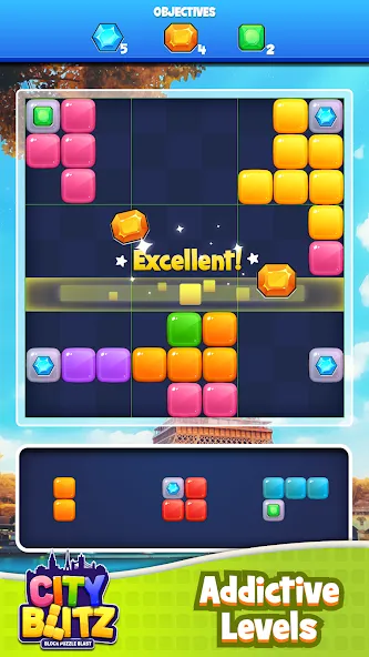 City Blitz-Block Puzzle Blast (Блок Головоломка Кинг)  [МОД Бесконечные монеты] Screenshot 1