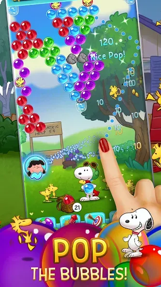 Bubble Shooter - Snoopy POP! (Бабл шутер)  [МОД Много монет] Screenshot 1