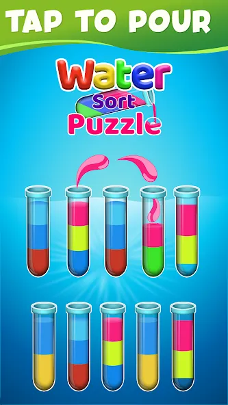 Water Sort Color Sorting games (Вотер Сорт Колор Сортинг гейм)  [МОД Много монет] Screenshot 5