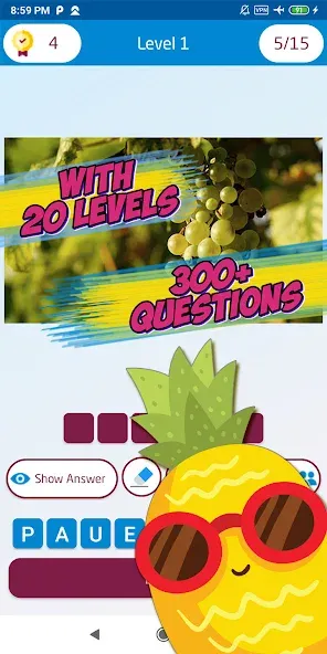 Guess the fruit name game  [МОД Бесконечные монеты] Screenshot 3