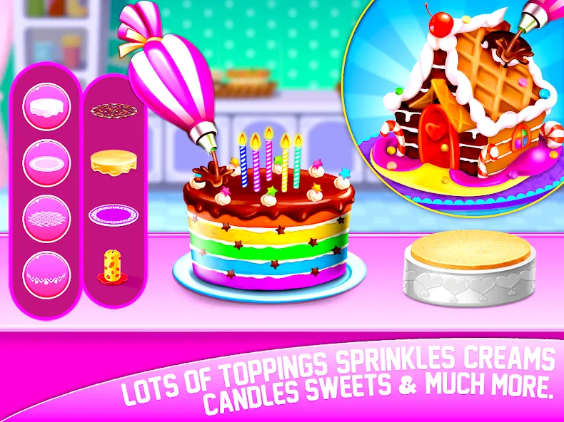 Cake Maker Sweet Bakery Games  [МОД Бесконечные деньги] Screenshot 1