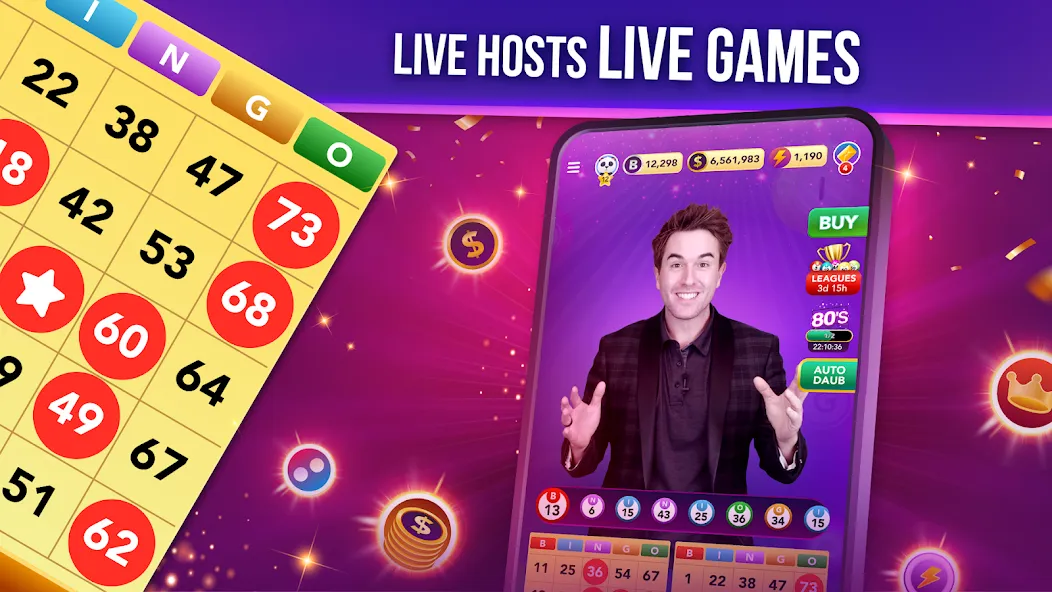 Live Play Bingo: Real Hosts (Лайв Плей Бинго)  [МОД Много денег] Screenshot 2