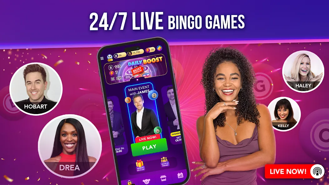 Live Play Bingo: Real Hosts (Лайв Плей Бинго)  [МОД Много денег] Screenshot 3