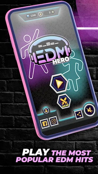 Guitar Hero Game: EDM Music (ЭДМ)  [МОД Меню] Screenshot 1