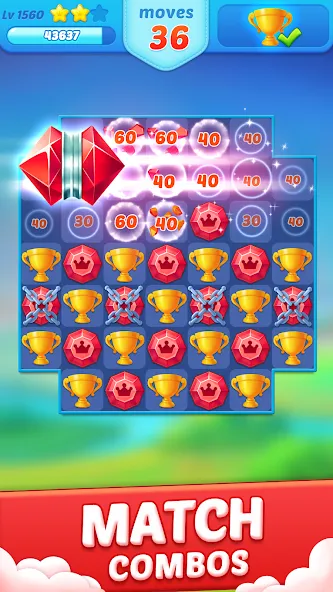 Jewel Crush™ - Match 3 Legend  [МОД Unlimited Money] Screenshot 2