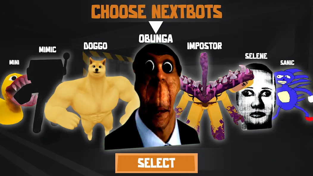 Nextbots: Obunga Chase Rooms (Некстботс)  [МОД Бесконечные монеты] Screenshot 1