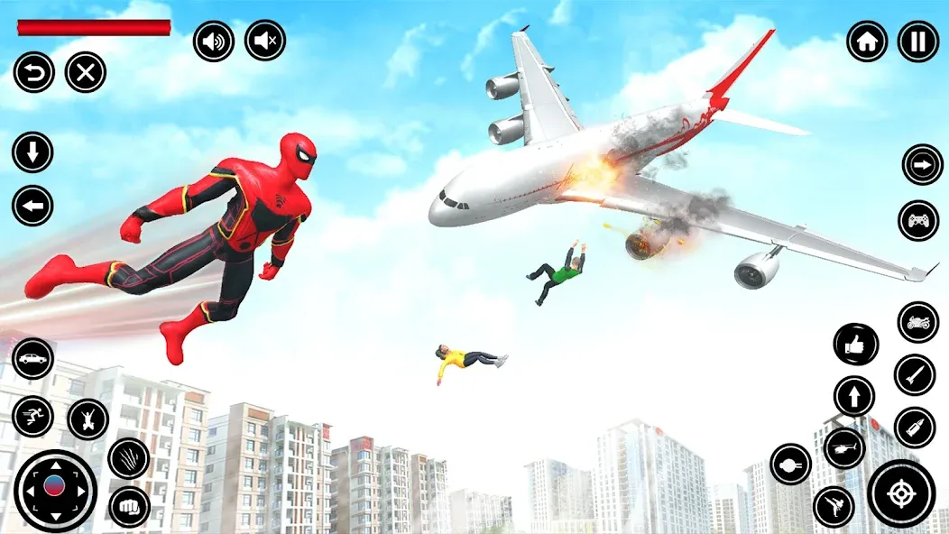 Flying Spider Rope Hero Fight (Флайинг Спайдер Роп Хиро Файт)  [МОД Много монет] Screenshot 1