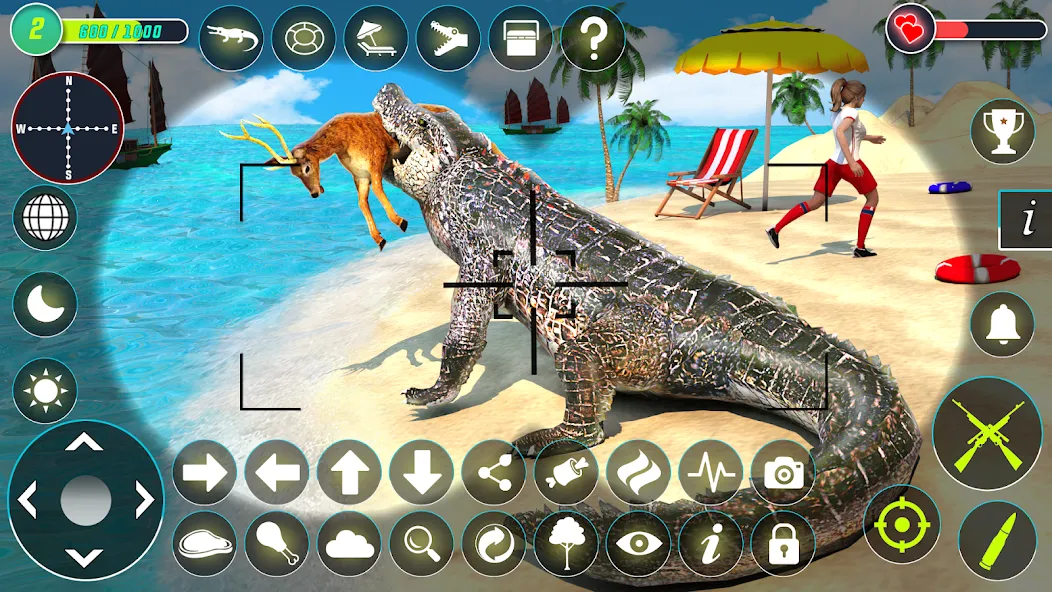 Crocodile Hunting Animal Games (Крокодил Охота Игры с животными)  [МОД Меню] Screenshot 1