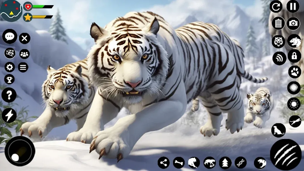 Arctic White Tiger Family Sim  [МОД Много монет] Screenshot 1