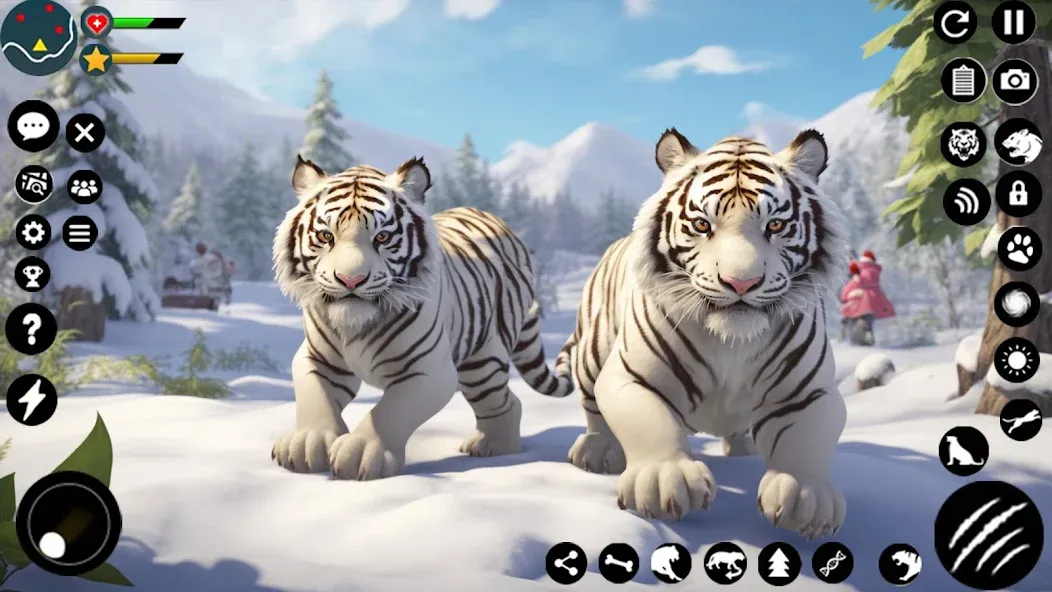 Arctic White Tiger Family Sim  [МОД Много монет] Screenshot 2