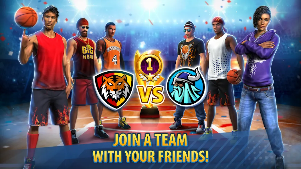 Basketball Stars: Multiplayer (Баскетбол Старс)  [МОД Много монет] Screenshot 1