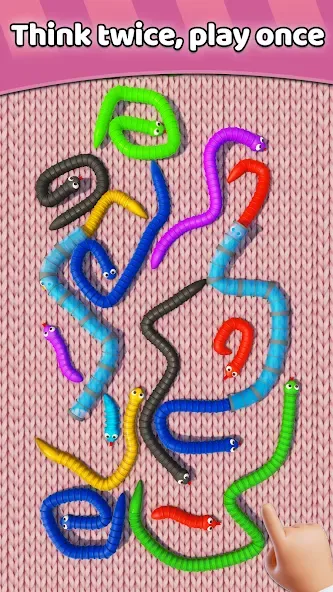 Tangled Snakes Puzzle Game (Танглед Снейк 3Д)  [МОД Много денег] Screenshot 2