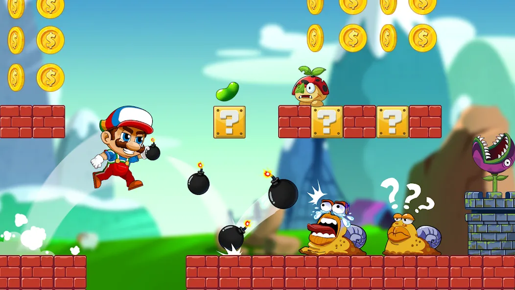 Super Bean Bros: Running Games (Супер Бин Приключение)  [МОД Menu] Screenshot 1