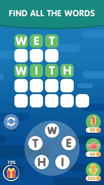 Word Search Sea: Word Puzzle  [МОД Много денег] Screenshot 3