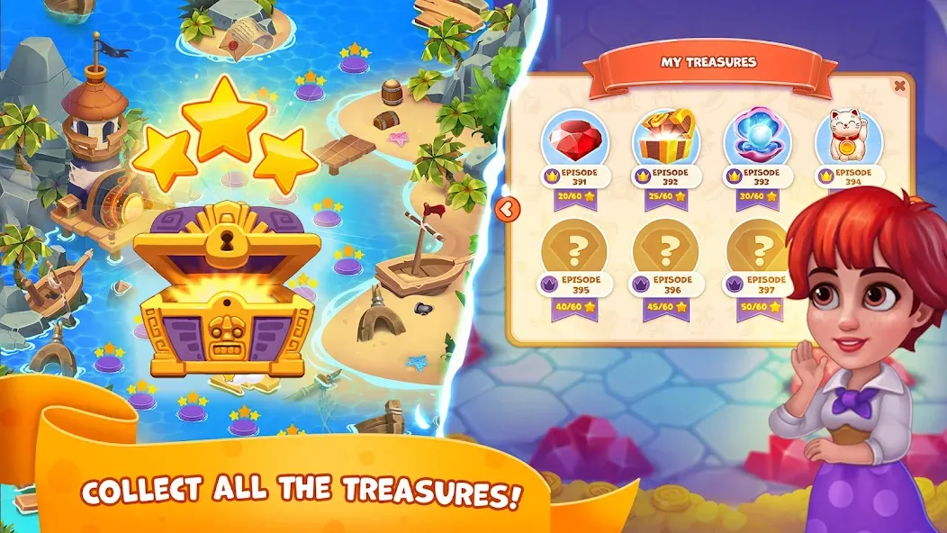 Pirate Treasures: Jewel & Gems  [МОД Menu] Screenshot 4