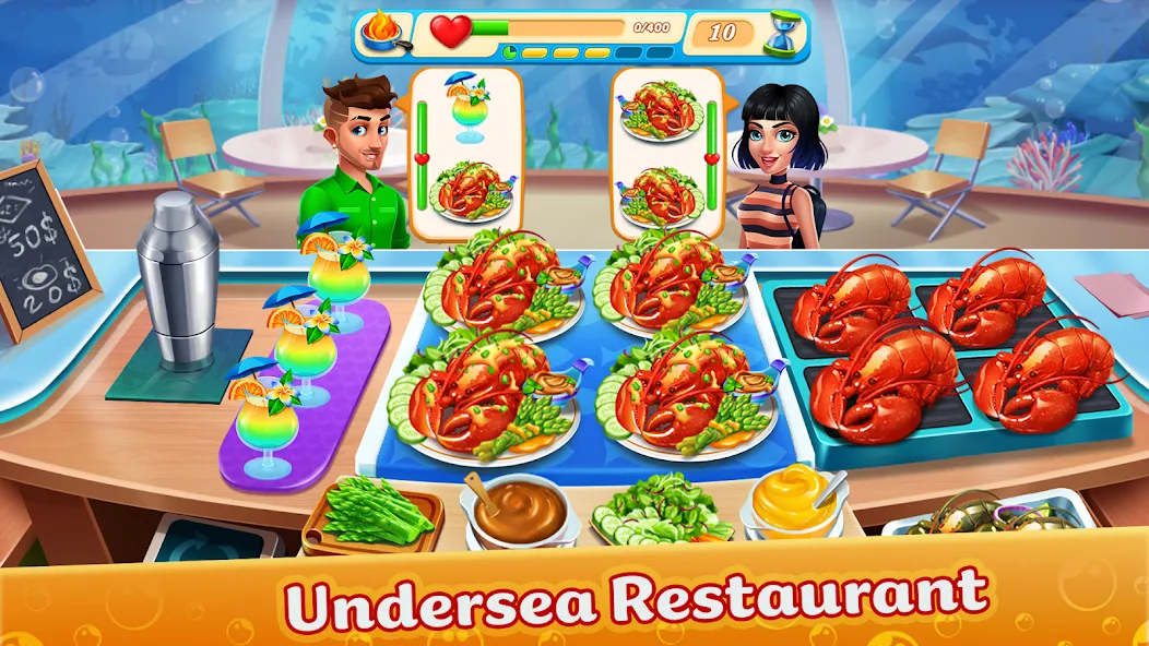 Cooking Aquarium - A Star Chef (Кукинг Аквариум)  [МОД Бесконечные деньги] Screenshot 2