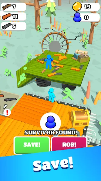 Zombie Raft (Зомби Рафт)  [МОД Бесконечные монеты] Screenshot 4