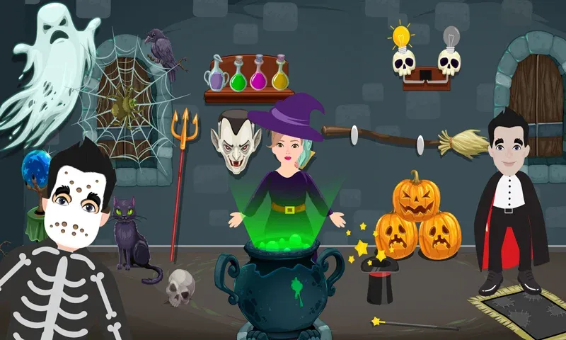 Pretend Play Halloween Party (Претендуй на Хэллоуинскую вечеринку)  [МОД Бесконечные деньги] Screenshot 1