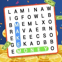 Скачать взломанную Make Money: Word Search (Мейк Мани)  [МОД Mega Pack] - полная версия apk на Андроид