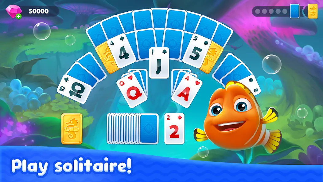 Fishdom Solitaire (Фишдом Солитер)  [МОД Бесконечные монеты] Screenshot 2