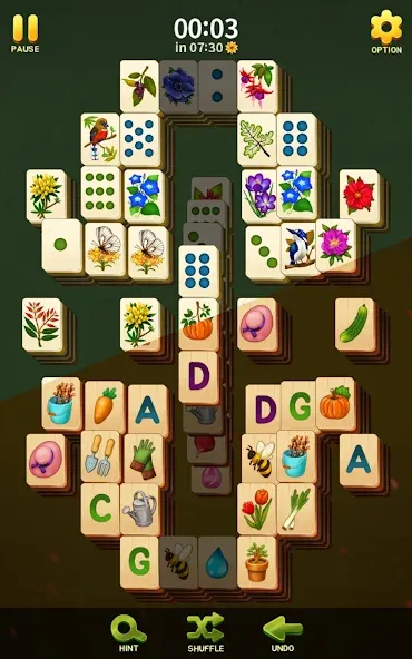 Mahjong Blossom Solitaire  [МОД Бесконечные деньги] Screenshot 2