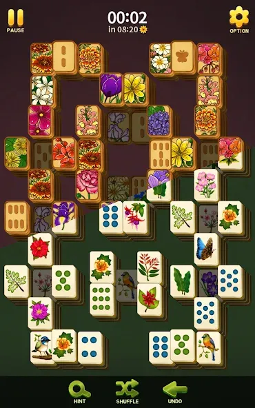 Mahjong Blossom Solitaire  [МОД Бесконечные деньги] Screenshot 4