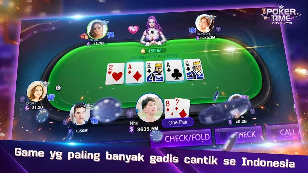 Poker Time- Pulsa Texas Holdem (Покер Тайм)  [МОД Menu] Screenshot 1