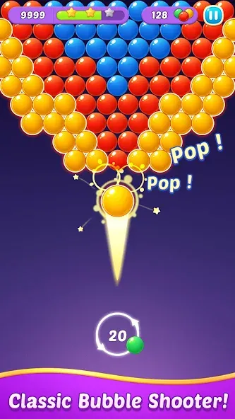 Bubble Shooter Gem Puzzle Pop (Бабл Шутер Драгоценный камень)  [МОД Бесконечные монеты] Screenshot 1