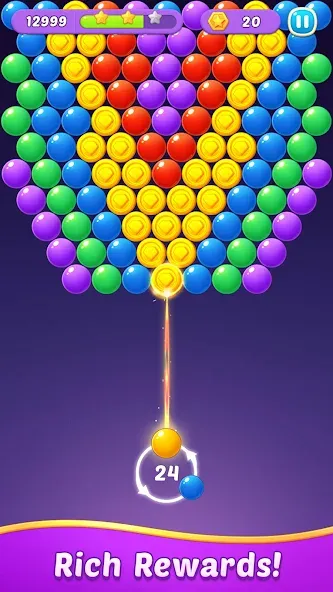 Bubble Shooter Gem Puzzle Pop (Бабл Шутер Драгоценный камень)  [МОД Бесконечные монеты] Screenshot 5